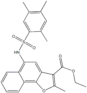 ethyl 2-methyl-5-{[(2,4,5-trimethylphenyl)sulfonyl]amino}naphtho[1,2-b]furan-3-carboxylate Struktur