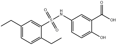 5-{[(2,5-diethylphenyl)sulfonyl]amino}-2-hydroxybenzoic acid Struktur