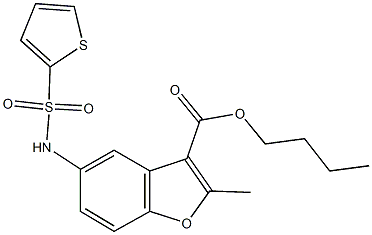 butyl 2-methyl-5-[(2-thienylsulfonyl)amino]-1-benzofuran-3-carboxylate Struktur