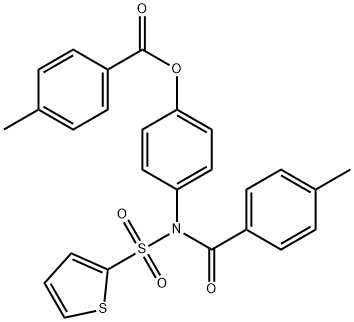 4-[(4-methylbenzoyl)(2-thienylsulfonyl)amino]phenyl 4-methylbenzoate Struktur