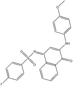 4-fluoro-N-(3-(4-methoxyanilino)-4-oxo-1(4H)-naphthalenylidene)benzenesulfonamide Struktur