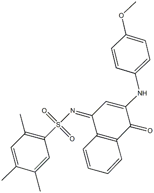 N-(3-(4-methoxyanilino)-4-oxo-1(4H)-naphthalenylidene)-2,4,5-trimethylbenzenesulfonamide Struktur