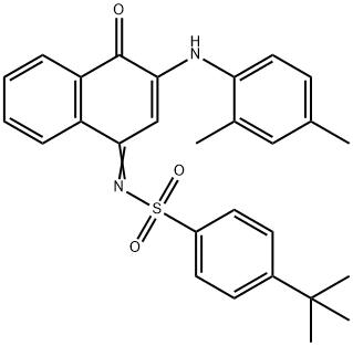 4-tert-butyl-N-(3-(2,4-dimethylanilino)-4-oxo-1(4H)-naphthalenylidene)benzenesulfonamide Struktur