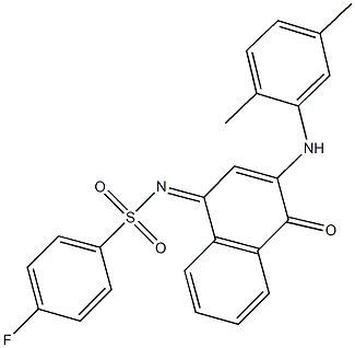 N-(3-(2,5-dimethylanilino)-4-oxo-1(4H)-naphthalenylidene)-4-fluorobenzenesulfonamide Struktur