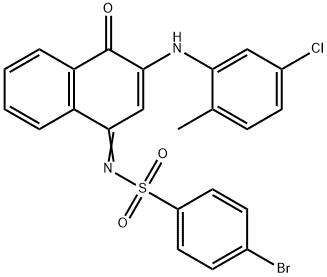 4-bromo-N-(3-(5-chloro-2-methylanilino)-4-oxo-1(4H)-naphthalenylidene)benzenesulfonamide Struktur