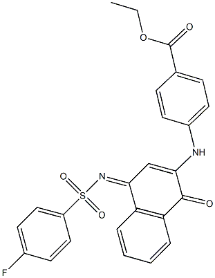 ethyl 4-[(4-{[(4-fluorophenyl)sulfonyl]imino}-1-oxo-1,4-dihydro-2-naphthalenyl)amino]benzoate Struktur