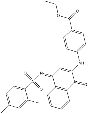 ethyl 4-[(4-{[(2,4-dimethylphenyl)sulfonyl]imino}-1-oxo-1,4-dihydro-2-naphthalenyl)amino]benzoate Struktur