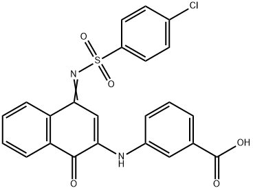 3-[(4-{[(4-chlorophenyl)sulfonyl]imino}-1-oxo-1,4-dihydro-2-naphthalenyl)amino]benzoic acid Struktur