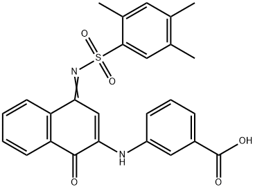 3-[(1-oxo-4-{[(2,4,5-trimethylphenyl)sulfonyl]imino}-1,4-dihydro-2-naphthalenyl)amino]benzoic acid Struktur