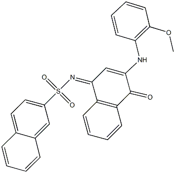 N-(3-(2-methoxyanilino)-4-oxo-1(4H)-naphthalenylidene)-2-naphthalenesulfonamide Struktur