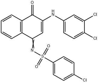 4-chloro-N-(3-(3,4-dichloroanilino)-4-oxo-1(4H)-naphthalenylidene)benzenesulfonamide Struktur