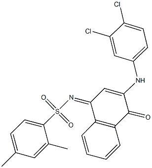 N-(3-(3,4-dichloroanilino)-4-oxo-1(4H)-naphthalenylidene)-2,4-dimethylbenzenesulfonamide Struktur