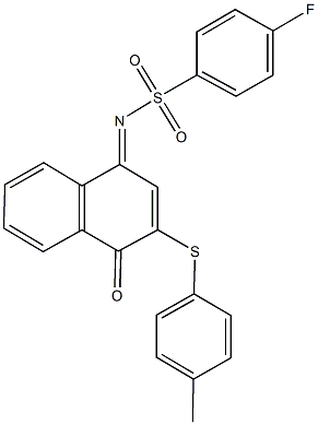 4-fluoro-N-(3-[(4-methylphenyl)sulfanyl]-4-oxo-1(4H)-naphthalenylidene)benzenesulfonamide Struktur