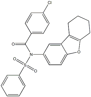 N-(4-chlorobenzoyl)-N-(6,7,8,9-tetrahydrodibenzo[b,d]furan-2-yl)benzenesulfonamide Struktur