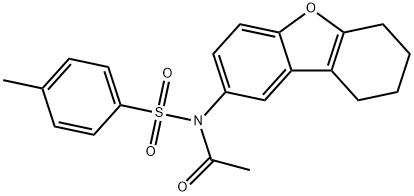 N-acetyl-4-methyl-N-(6,7,8,9-tetrahydrodibenzo[b,d]furan-2-yl)benzenesulfonamide Struktur