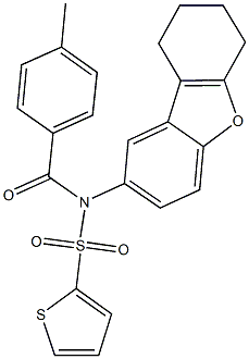 N-(4-methylbenzoyl)-N-(6,7,8,9-tetrahydrodibenzo[b,d]furan-2-yl)-2-thiophenesulfonamide Struktur