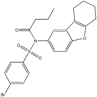 4-bromo-N-butyryl-N-(6,7,8,9-tetrahydrodibenzo[b,d]furan-2-yl)benzenesulfonamide Struktur