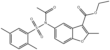 ethyl 5-{acetyl[(2,5-dimethylphenyl)sulfonyl]amino}-2-methyl-1-benzofuran-3-carboxylate Struktur