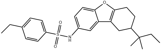 4-ethyl-N-(8-tert-pentyl-6,7,8,9-tetrahydrodibenzo[b,d]furan-2-yl)benzenesulfonamide Struktur