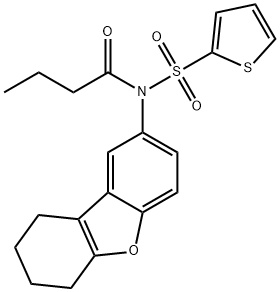 N-butyryl-N-(6,7,8,9-tetrahydrodibenzo[b,d]furan-2-yl)-2-thiophenesulfonamide Struktur