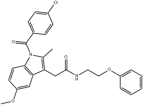 2-[1-(4-chlorobenzoyl)-5-methoxy-2-methyl-1H-indol-3-yl]-N-(2-phenoxyethyl)acetamide Struktur