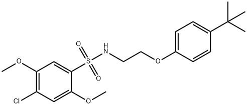 N-[2-(4-tert-butylphenoxy)ethyl]-4-chloro-2,5-dimethoxybenzenesulfonamide Struktur