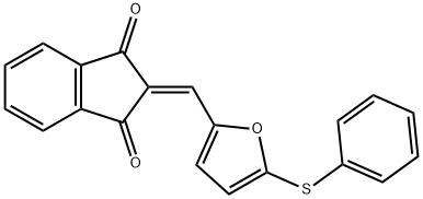 2-{[5-(phenylsulfanyl)-2-furyl]methylene}-1H-indene-1,3(2H)-dione Struktur