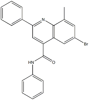 6-bromo-8-methyl-N,2-diphenyl-4-quinolinecarboxamide Struktur