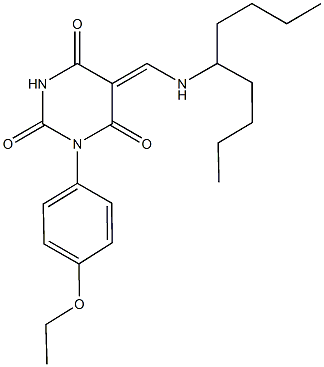 5-{[(1-butylpentyl)amino]methylene}-1-(4-ethoxyphenyl)-2,4,6(1H,3H,5H)-pyrimidinetrione Struktur