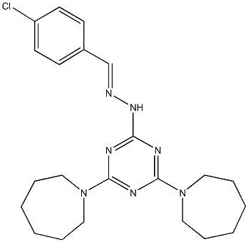 4-chlorobenzaldehyde [4,6-di(1-azepanyl)-1,3,5-triazin-2-yl]hydrazone Struktur