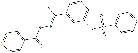 N-[3-(N-isonicotinoylethanehydrazonoyl)phenyl]benzenesulfonamide Struktur