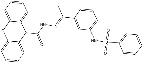 N-{3-[N-(9H-xanthen-9-ylcarbonyl)ethanehydrazonoyl]phenyl}benzenesulfonamide Struktur