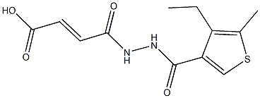 4-{2-[(4-ethyl-5-methyl-3-thienyl)carbonyl]hydrazino}-4-oxo-2-butenoic acid Struktur