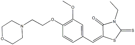 3-ethyl-5-{3-methoxy-4-[2-(4-morpholinyl)ethoxy]benzylidene}-2-thioxo-1,3-thiazolidin-4-one Struktur