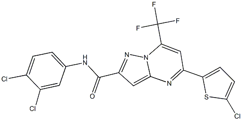 5-(5-chloro-2-thienyl)-N-(3,4-dichlorophenyl)-7-(trifluoromethyl)pyrazolo[1,5-a]pyrimidine-2-carboxamide Struktur