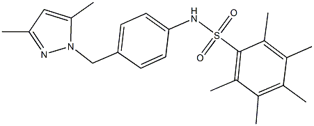 N-{4-[(3,5-dimethyl-1H-pyrazol-1-yl)methyl]phenyl}-2,3,4,5,6-pentamethylbenzenesulfonamide Struktur