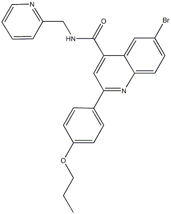 6-bromo-2-(4-propoxyphenyl)-N-(2-pyridinylmethyl)-4-quinolinecarboxamide Struktur