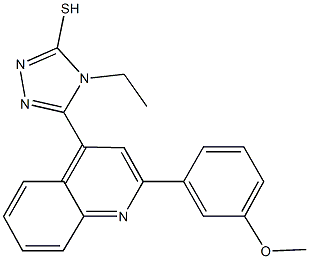 4-ethyl-5-[2-(3-methoxyphenyl)-4-quinolinyl]-4H-1,2,4-triazol-3-yl hydrosulfide Struktur