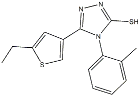 5-(5-ethyl-3-thienyl)-4-(2-methylphenyl)-4H-1,2,4-triazol-3-yl hydrosulfide Struktur