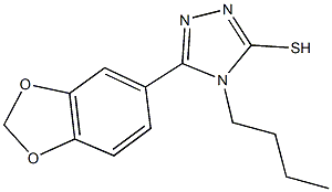 5-(1,3-benzodioxol-5-yl)-4-butyl-4H-1,2,4-triazol-3-yl hydrosulfide Struktur