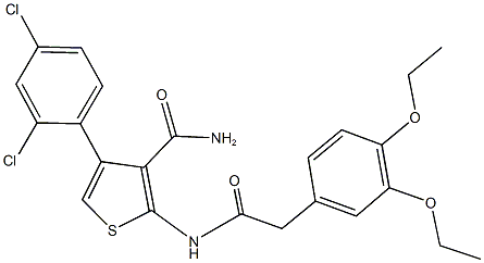 4-(2,4-dichlorophenyl)-2-{[(3,4-diethoxyphenyl)acetyl]amino}-3-thiophenecarboxamide Struktur