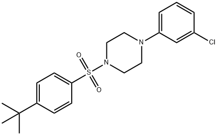 1-[(4-tert-butylphenyl)sulfonyl]-4-(3-chlorophenyl)piperazine Struktur