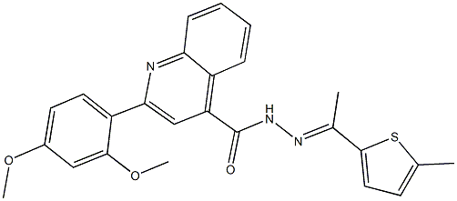 2-(2,4-dimethoxyphenyl)-N'-[1-(5-methyl-2-thienyl)ethylidene]-4-quinolinecarbohydrazide Struktur