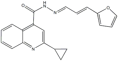 2-cyclopropyl-N'-[3-(2-furyl)-2-propenylidene]-4-quinolinecarbohydrazide Struktur