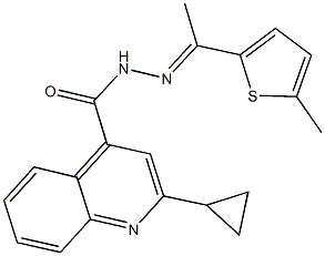 2-cyclopropyl-N'-[1-(5-methyl-2-thienyl)ethylidene]-4-quinolinecarbohydrazide Struktur