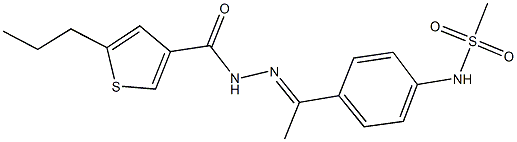 N-(4-{N-[(5-propyl-3-thienyl)carbonyl]ethanehydrazonoyl}phenyl)methanesulfonamide Struktur