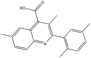 2-(2,5-dimethylphenyl)-3,6-dimethyl-4-quinolinecarboxylic acid Struktur