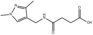 4-{[(1,3-dimethyl-1H-pyrazol-4-yl)methyl]amino}-4-oxobutanoic acid Struktur