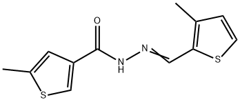 5-methyl-N'-[(3-methyl-2-thienyl)methylene]-3-thiophenecarbohydrazide Struktur