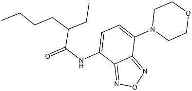 2-ethyl-N-[7-(4-morpholinyl)-2,1,3-benzoxadiazol-4-yl]hexanamide Struktur